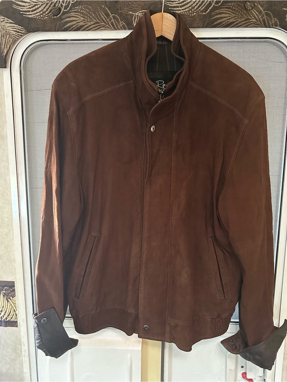 Remy Leather Brown Suede Bomber Jacket